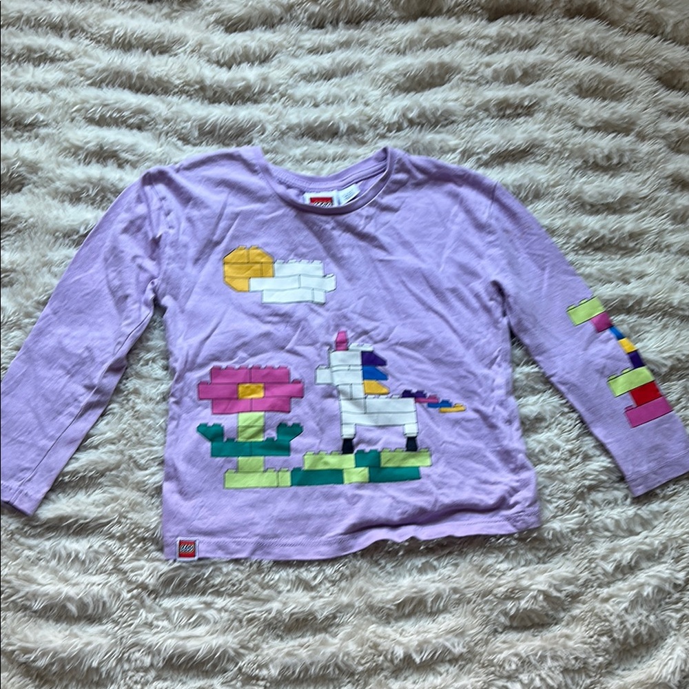 Lego Purple Long Sleeve Tee with Playful Graphic